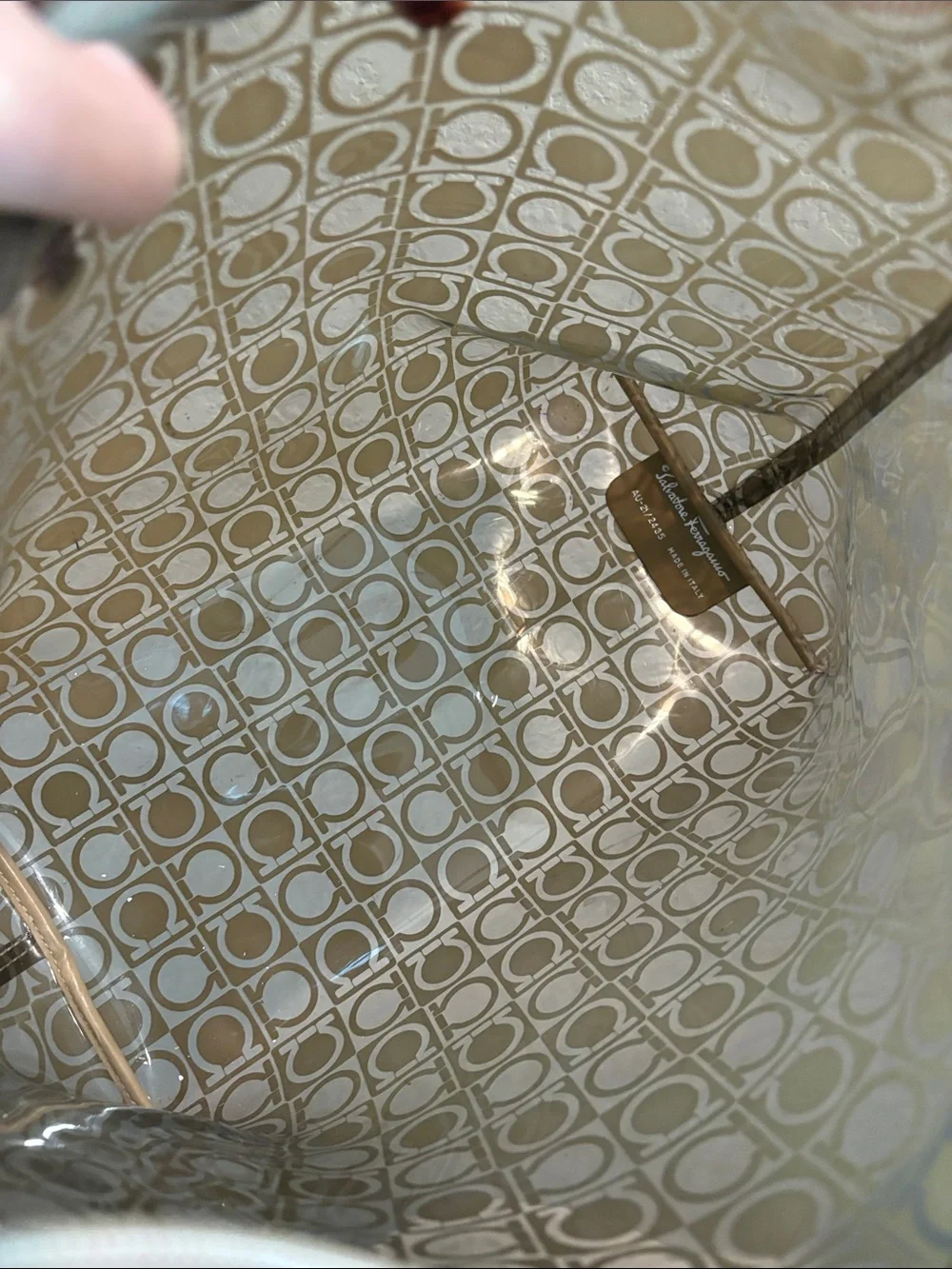 Salvatore Ferragamo translucent Gancini monogram vinyl/PVC hobo shoulder bag